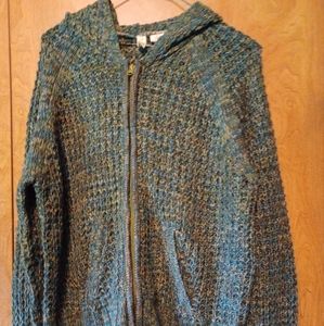 Tiara women's size XL hooded, zip cardigan